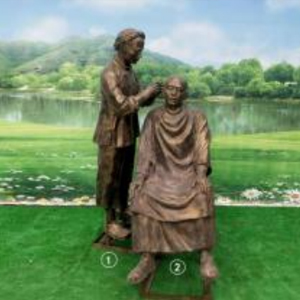 采耳民俗生活人物 玻璃鋼仿銅