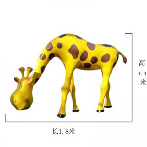 卡通低頭鹿玻璃鋼