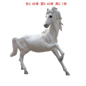 玻璃鋼白色回頭馬 駿馬 奔馬
