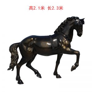 玻璃鋼拋光拉車黑色馬