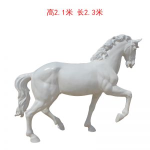 拉車白色馬玻璃鋼