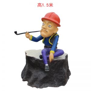 熊出沒抽煙光頭強玻璃鋼卡通