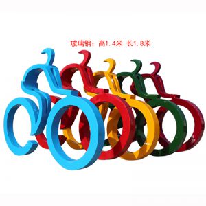 騎車人物玻璃鋼抽象人物