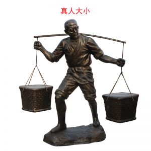 玻璃鋼仿銅農(nóng)耕挑擔子人物