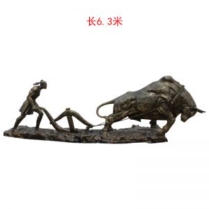 農耕牛拉犁人物玻璃鋼
