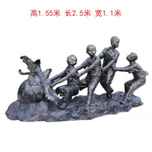 拔蘿卜人物玻璃鋼仿銅童趣