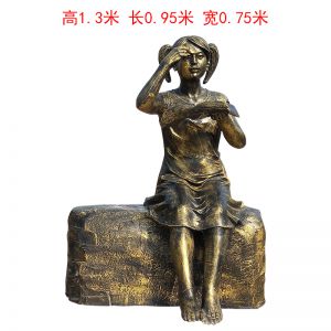 玻璃鋼看書女孩