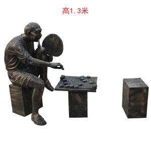 下棋老頭玻璃鋼