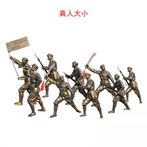 玻璃鋼仿銅解放軍人物