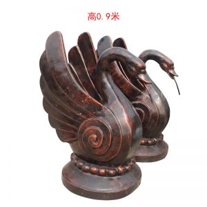 仿銅玻璃鋼噴水天鵝